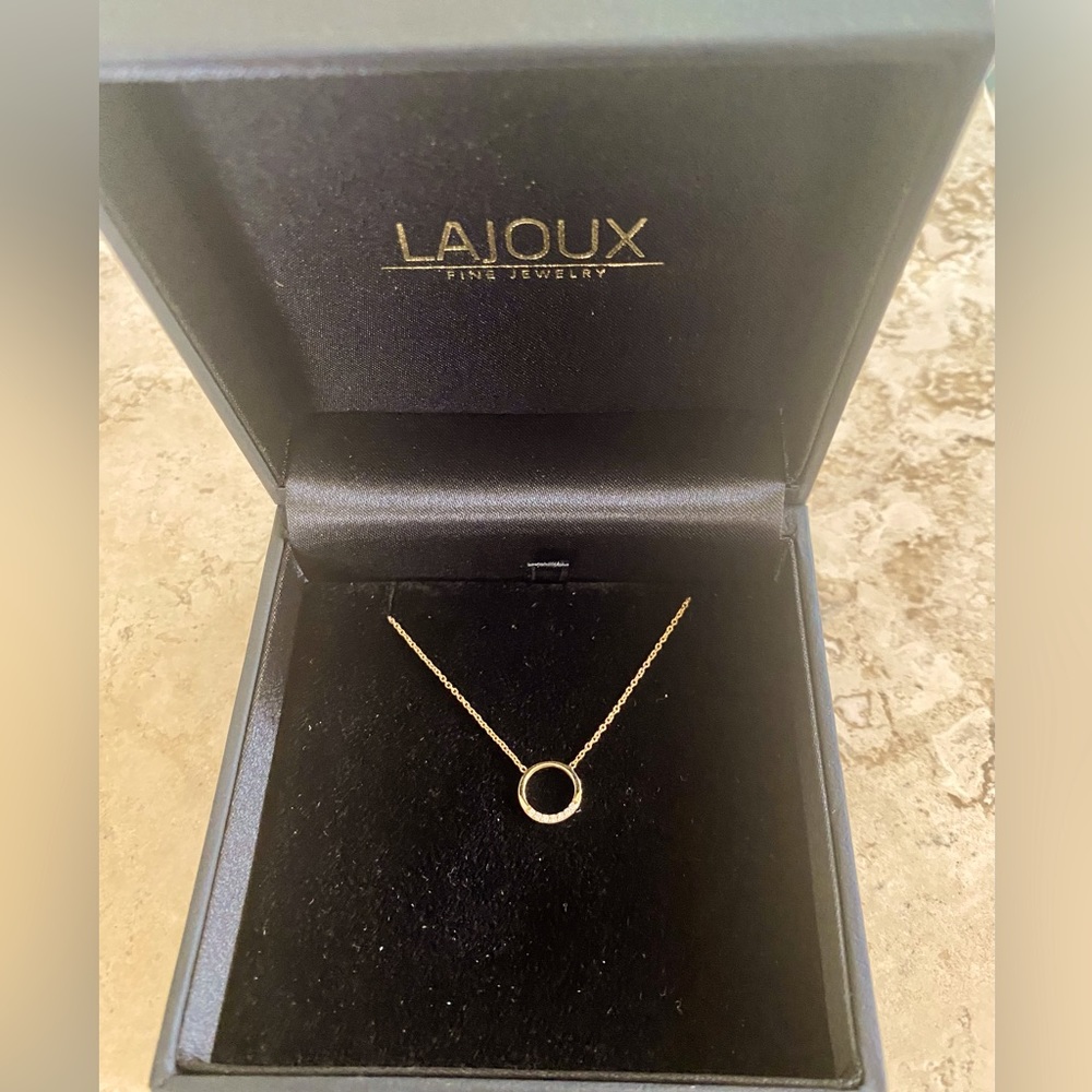 14K Gold Circle Pendant Necklace